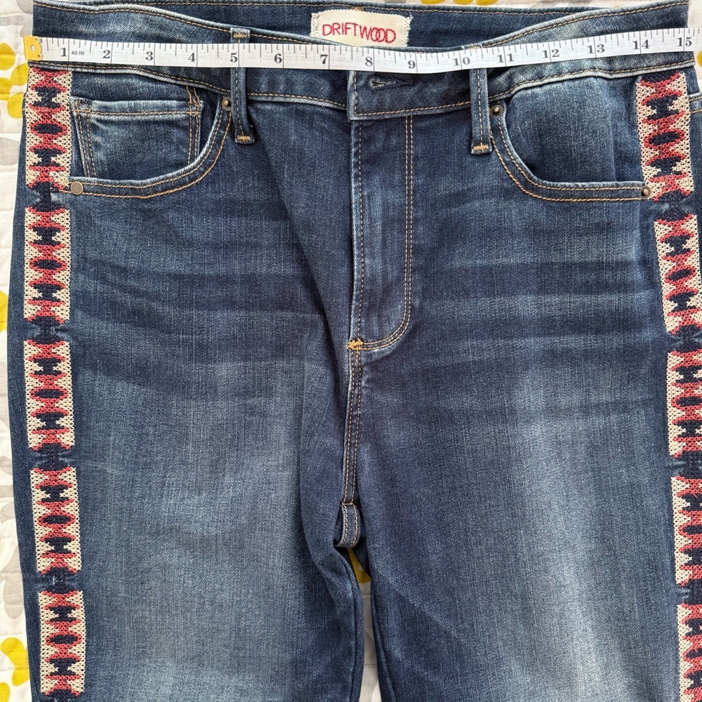 DRIFTWOOD High Rise Jeans with Blue and Red Accents - Picture 8 of 9
